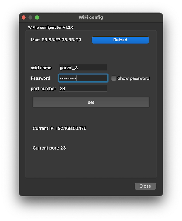 Wifi config. interface